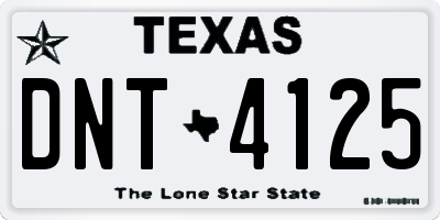 TX license plate DNT4125