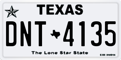 TX license plate DNT4135
