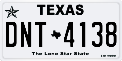 TX license plate DNT4138