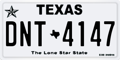TX license plate DNT4147