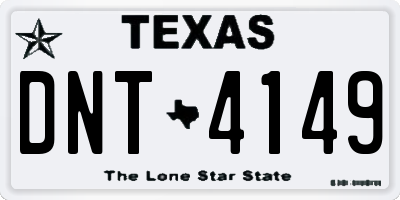 TX license plate DNT4149