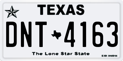TX license plate DNT4163