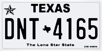 TX license plate DNT4165
