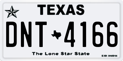 TX license plate DNT4166