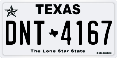 TX license plate DNT4167