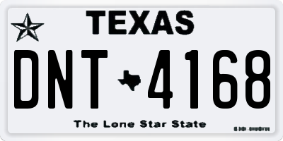 TX license plate DNT4168