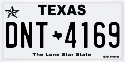 TX license plate DNT4169