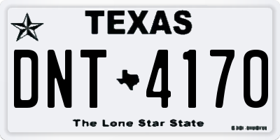 TX license plate DNT4170