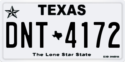 TX license plate DNT4172