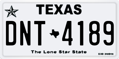 TX license plate DNT4189