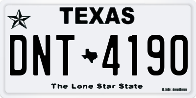 TX license plate DNT4190