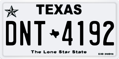 TX license plate DNT4192