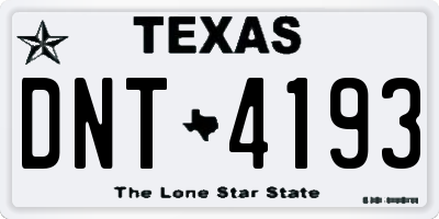 TX license plate DNT4193