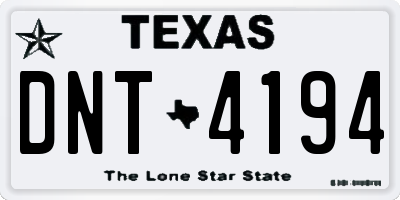 TX license plate DNT4194