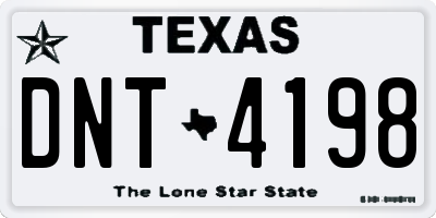 TX license plate DNT4198