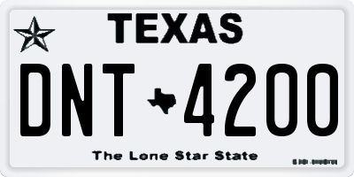 TX license plate DNT4200