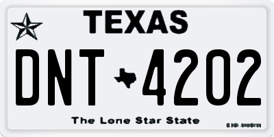 TX license plate DNT4202