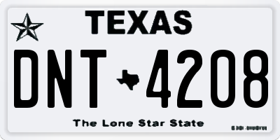 TX license plate DNT4208