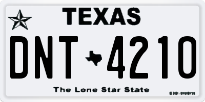 TX license plate DNT4210
