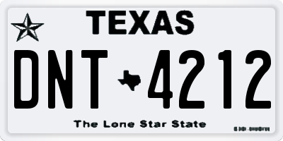 TX license plate DNT4212