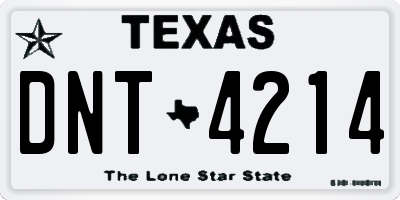 TX license plate DNT4214