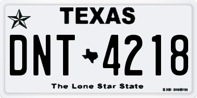 TX license plate DNT4218