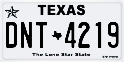 TX license plate DNT4219
