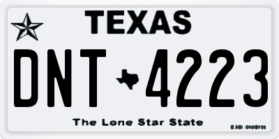 TX license plate DNT4223