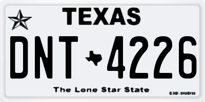 TX license plate DNT4226