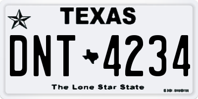 TX license plate DNT4234