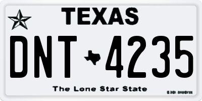 TX license plate DNT4235