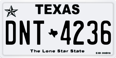 TX license plate DNT4236