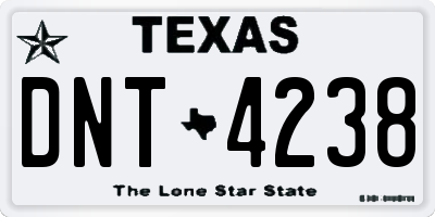 TX license plate DNT4238