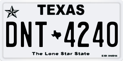 TX license plate DNT4240