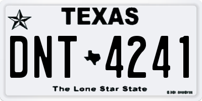 TX license plate DNT4241