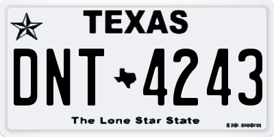 TX license plate DNT4243