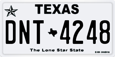 TX license plate DNT4248