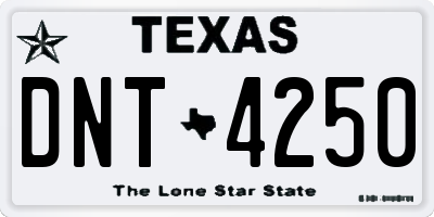 TX license plate DNT4250