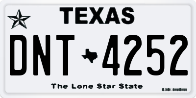 TX license plate DNT4252