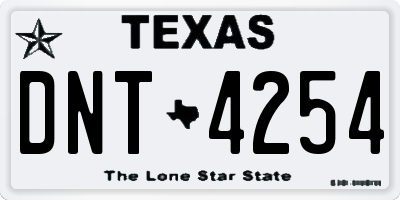 TX license plate DNT4254