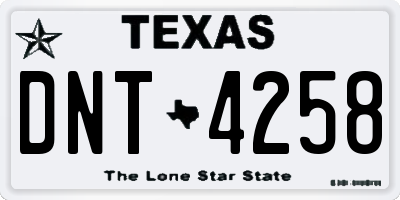 TX license plate DNT4258