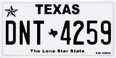 TX license plate DNT4259