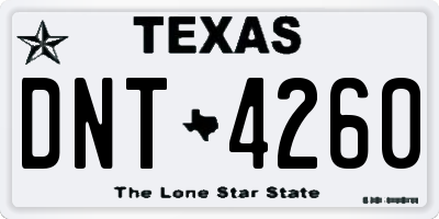 TX license plate DNT4260