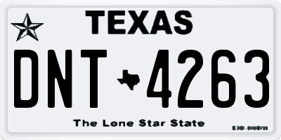 TX license plate DNT4263