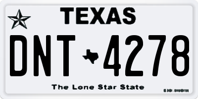 TX license plate DNT4278