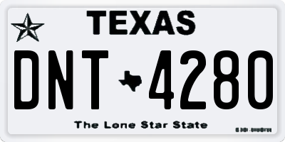 TX license plate DNT4280