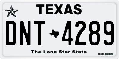 TX license plate DNT4289