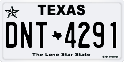 TX license plate DNT4291