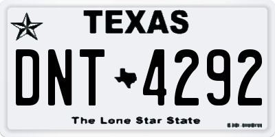 TX license plate DNT4292