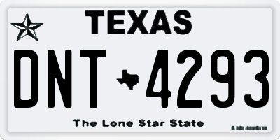 TX license plate DNT4293